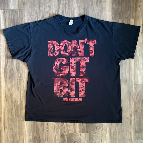 The Walking Dead T-Shirt Don't Git Bit Size XXL 2XL Promo Zombie Blood Drip 2012 - Picture 1 of 5